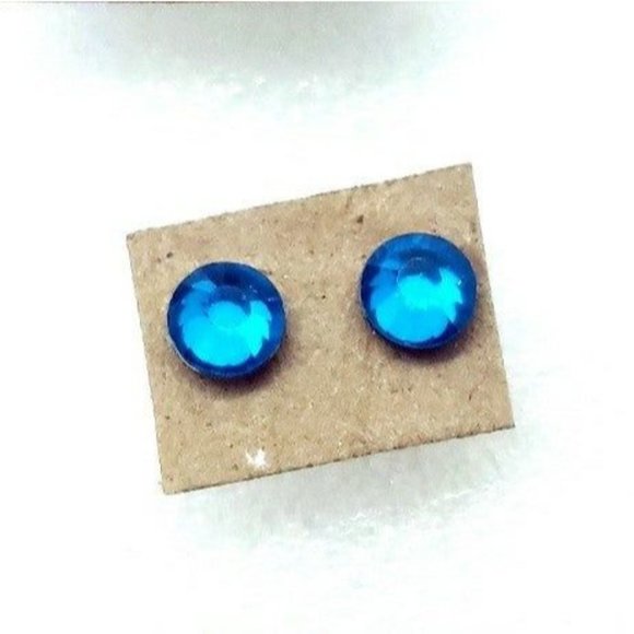 Handmade Jewelry Blue Acrylic Stud Earrings Poshmark